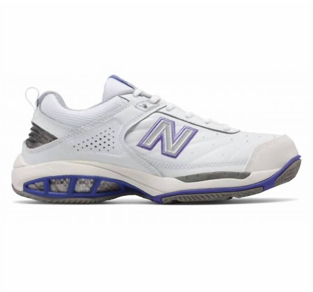 NEW NEW BALANCE women's 806 tennis shoe in white/purple